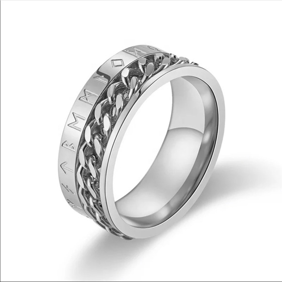 Men’s Stainless Steel Nordic Ring - Picture 6 of 8